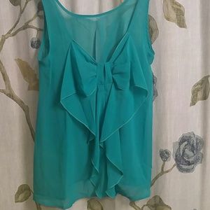Teal bow back tank